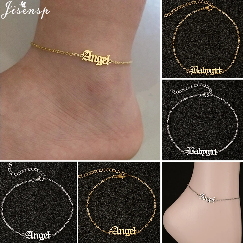 Tobilleras de cadena de oro para niña y bebé, pulsera de tobillo para niña, pulsera para el con de Ángel antiguo, regalo de BFF| - AliExpress