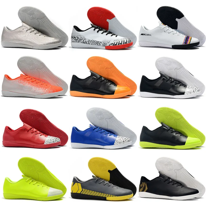 

Mens Low Ankle Football Boots VAPORX 12CLUB IC TF Soccer Shoes Neymar ACC Mercurial SuperflyX CR7 Indoor Turf Soccer