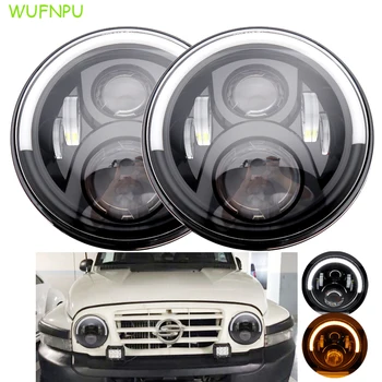 

2pcs7 Inch Hi/Lo DRL Beam Halo Led Headlight forLada 4x4 urban Niva Land Rover Defende