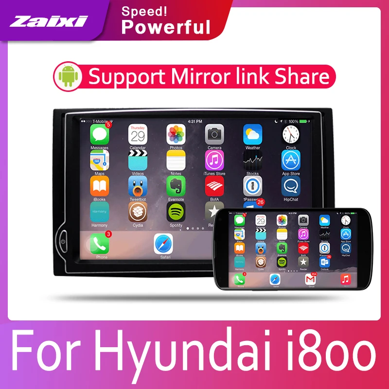 ZaiXi автомобильная система Android 1080P IPS жк экран для Hyundai i800 2007 ~ 2014 автомобильный