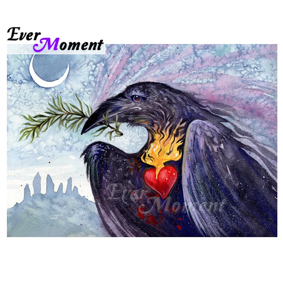 

Ever Moment Diamond Painting Square Eagle Heart Grass Moon 5D DIY Picture Of Rhinestone Hobby Art Diamond Embroidery ASF1932