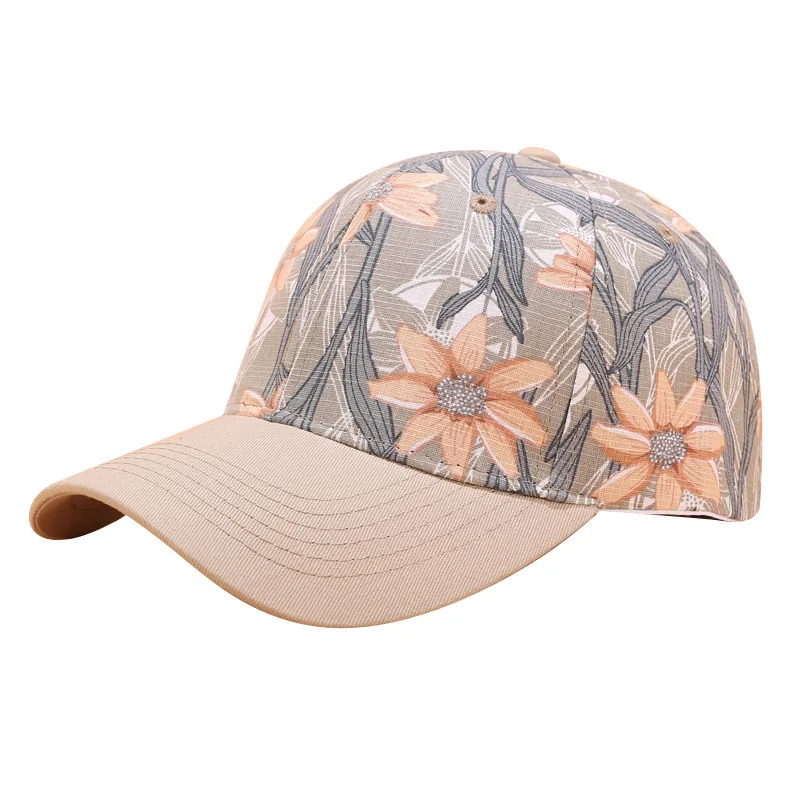 Бейсболка с цветочным принтом Бейсболка Snapback Женская Осенняя Летняя Повседневная дышащая Солнцезащитная шляпа уличная Женская Солнцезащитная шляпа бейсболка