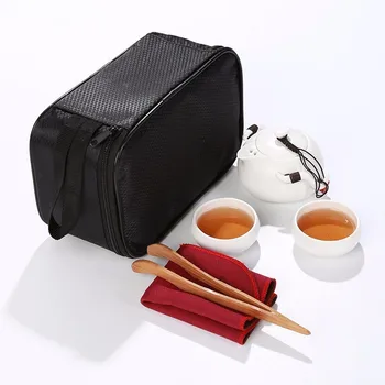 

Chinese Travel Kung Fu Tea Set Ceramic Portable Teapot Porcelain Teaset Gaiwan Tea Cups of Tea Ceremony Tea Pot With Travel Bag
