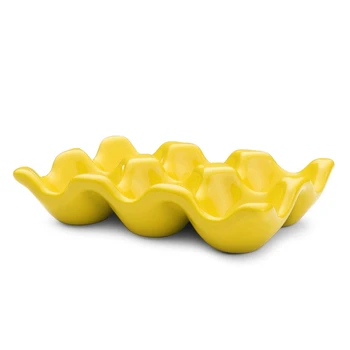 

Refrigerator Refrigerated Shatter-Resistant Ceramic 6 Egg Tray Egg Rack Kitchen Storage Creative Tableware Ceramic Egg Tray