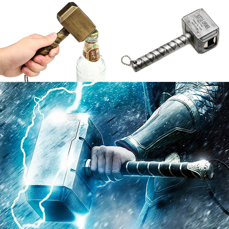 Thor Hammer Beer Bottle Opener Mjolnir Prop Toys Silver Metal Odinson Hammer  Opener Funny Adults Gift - Animation Derivatives/peripheral Products -  AliExpress