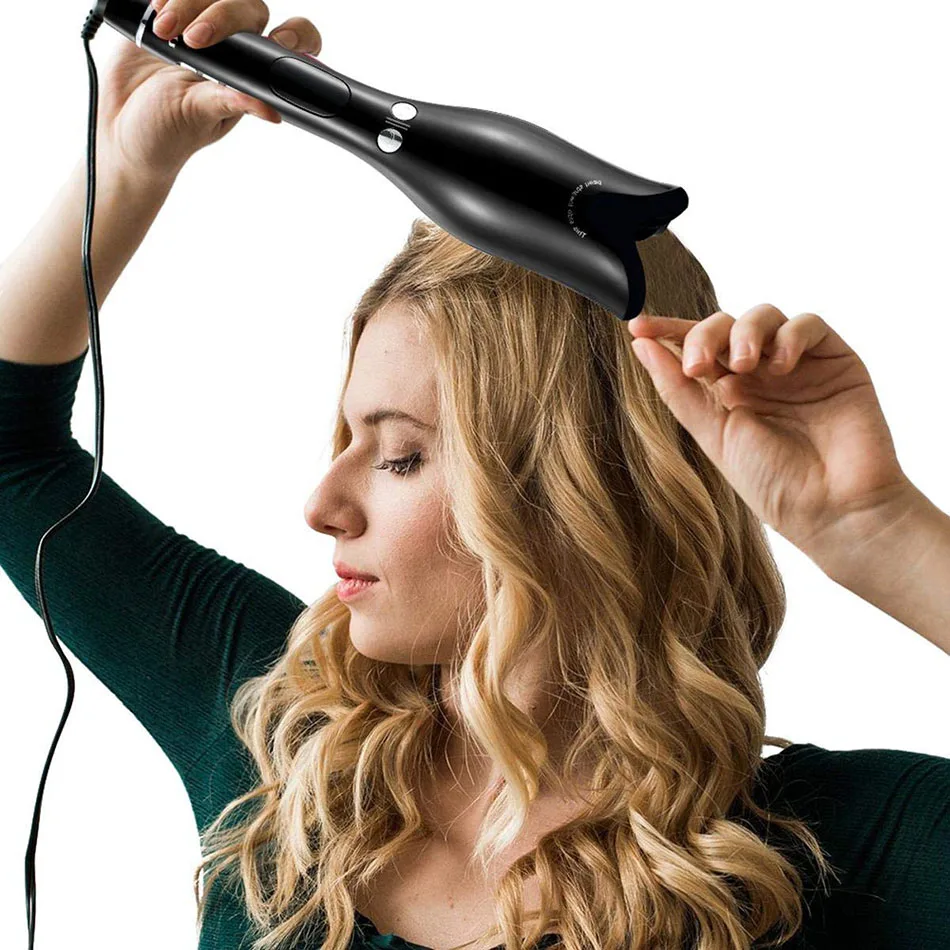 Автоматический выпрямитель для волос Плойка для волос жезловидная быстронагревающая палочка для завивки воздуха ЖК-керамическая Вращающаяся мини профессиональные инструменты для укладки волос