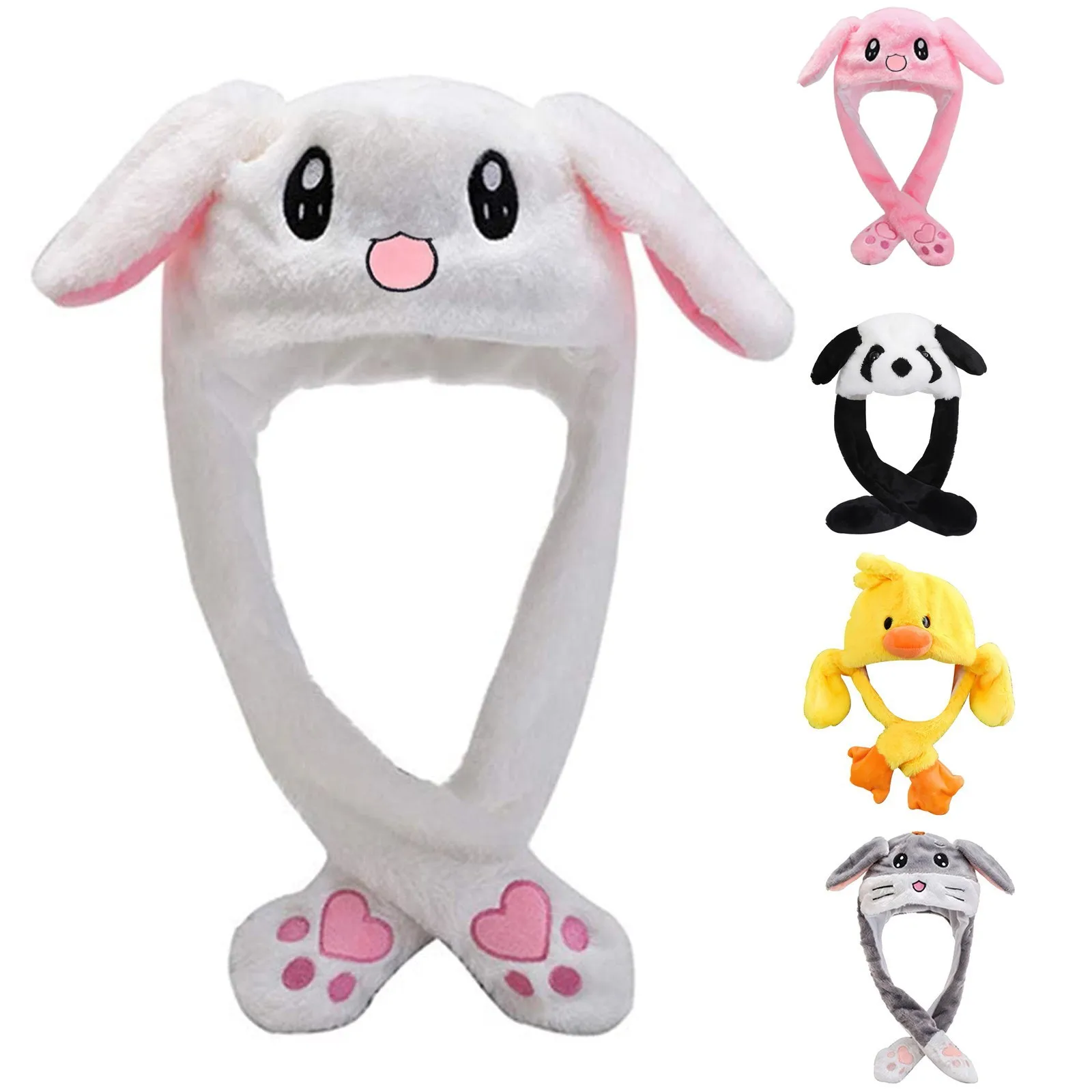 2021 New Rabbit Women's Hat Beanie Plush Can Moving Bunny Ears with Shine Earflaps Movable for Women/Child/Girls |