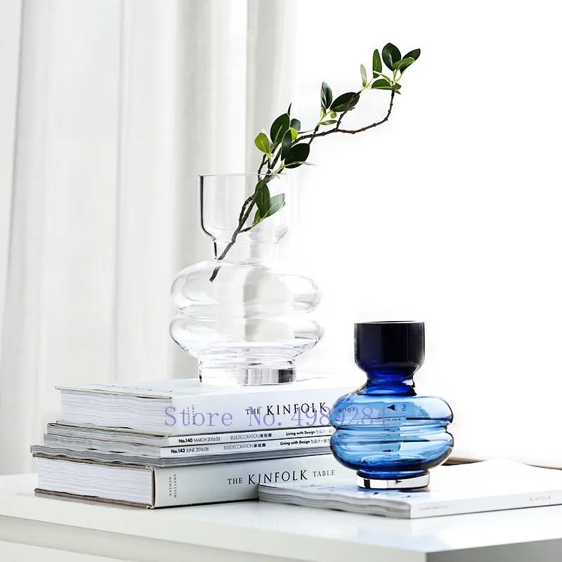 Creative Nordic glass vase Transparent Home living room Hydroponics Flower arrangement Decorative ornaments flowers vases