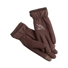 

Warm 1 Pair Practical Men Touch Screen Riding Gloves Plush Lined Sports Gloves Sensitive for Climbing