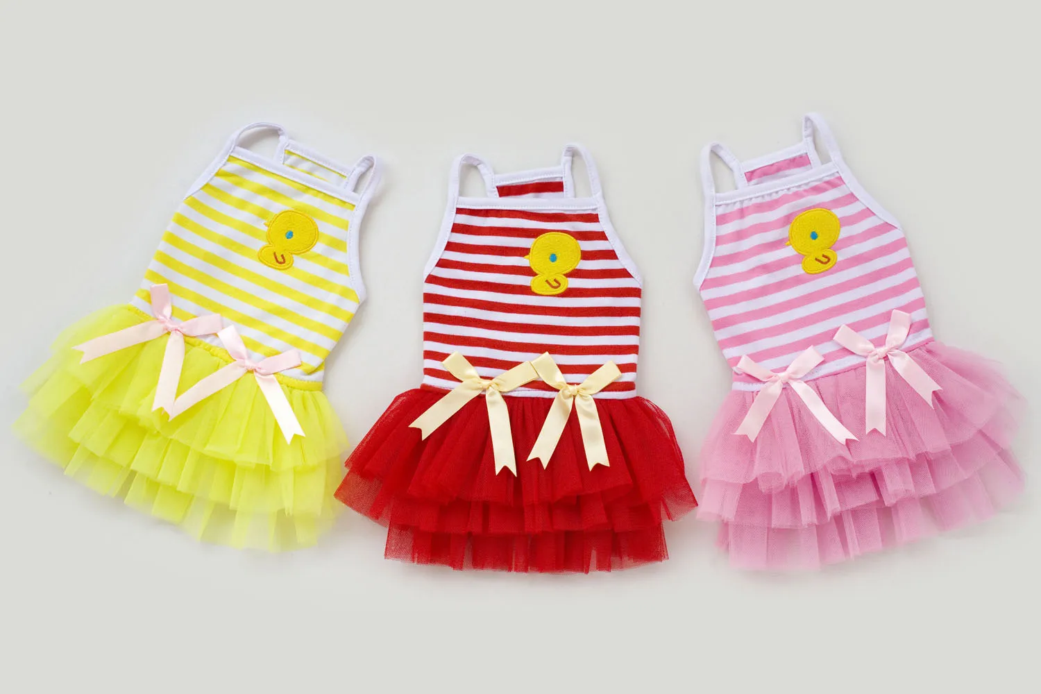 Chicken Dress Striped Yellow Pink Red Dog Harness Dress Spring/Summer Cotton Dog Clothes Dress Pet Dog Clothes Dog Clothes