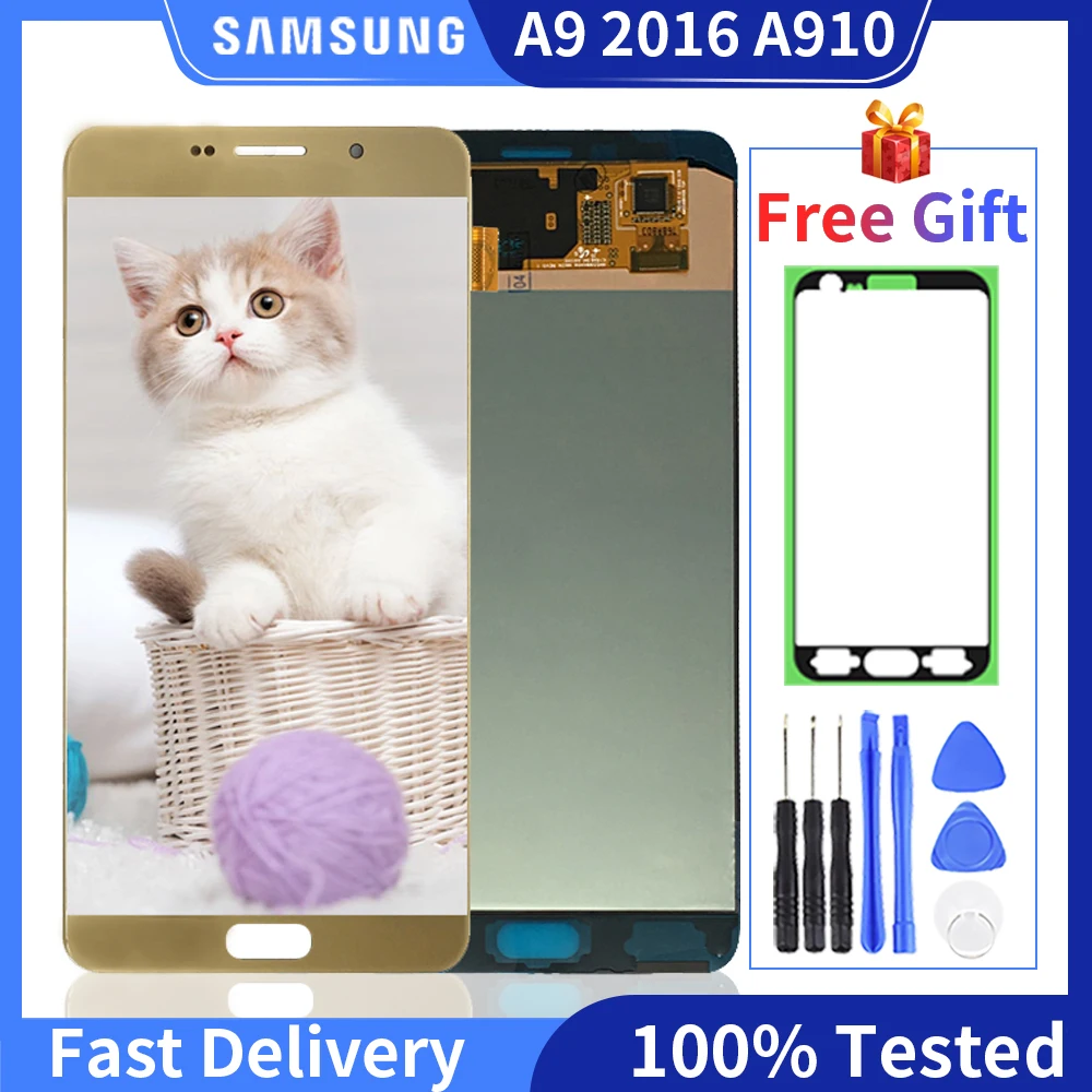 

100% Tested Lcd For Samsung Galaxy A9 Pro 2016 A910 LCD Display Touch Screen Digitizer Replacement For Samsung A910 A9100 Lcd