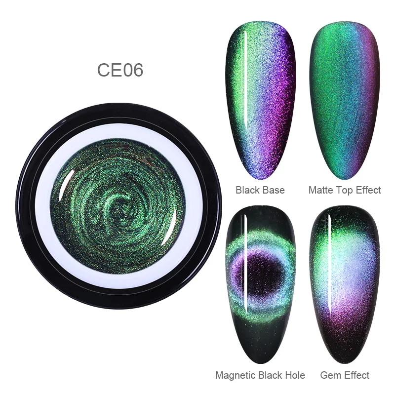06-9D Cat Eye UV Gel BORN PRETTY 5D Гель-лак для ногтей с эффектом «кошачий глаз» 5 мл Магнитный замачивающий УФ гель-Лаки звездное небо нефритовый эффект лак черная основа - Цвет: 06-9D Cat Eye UV Gel
