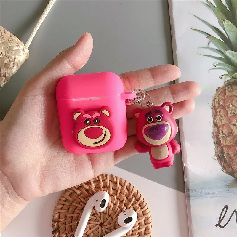 B История игрушек мультфильма подвеска Беспроводная bluetooth-гарнитура Мягкий силиконовый чехол для Airpods зарядная Коробка Чехол - Цвет: B