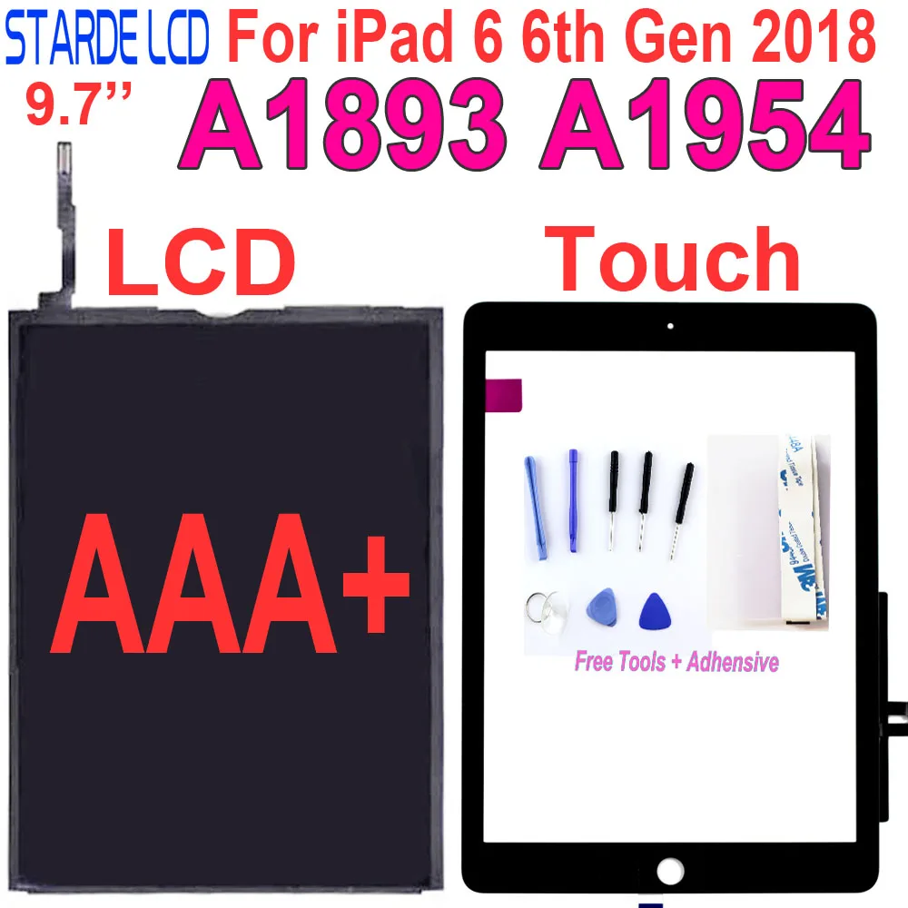 AAA + для iPad 6 го поколения 2018 A1893 A1954 сенсорный экран дигитайзер панель/ЖК дисплей ipad