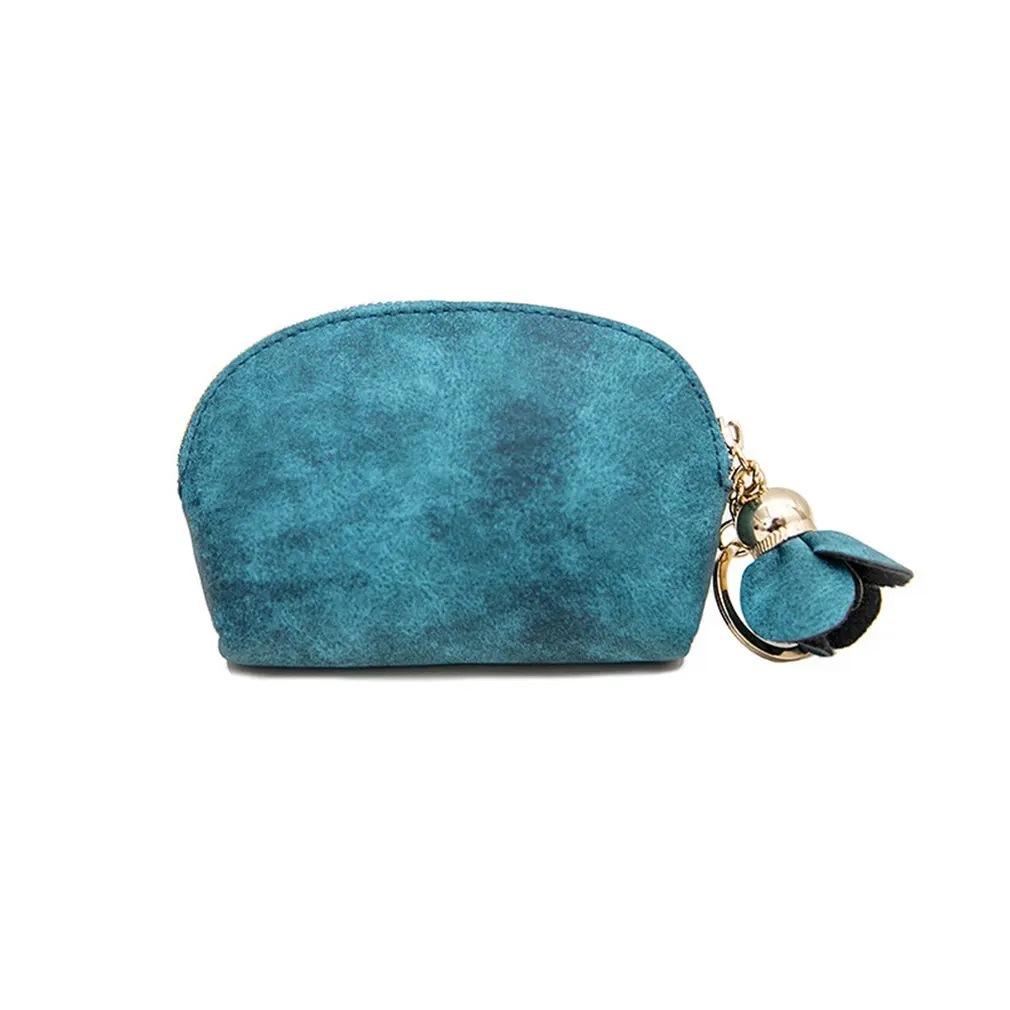 

2020 PU Leather Mini Creative Solid Color Wallet Student Key Headset Bank Card Zipper Storage Bag Lovely Coin Purse For Women