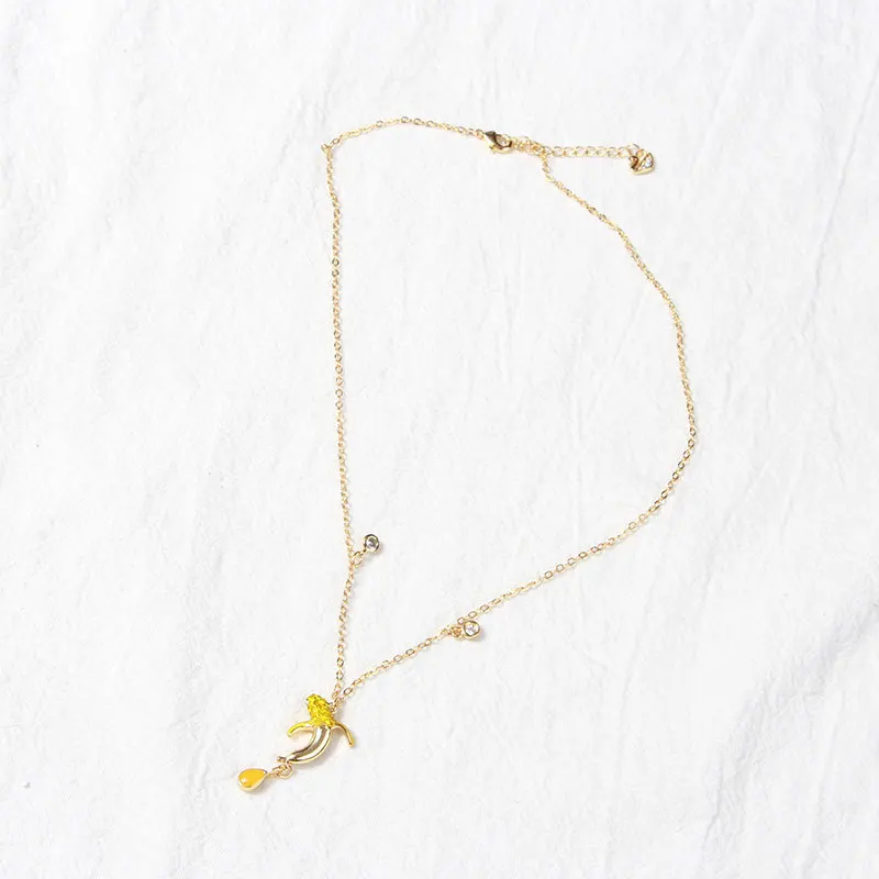 New Style Shih Original Cute Charming Playful Banana Necklace Women's Choker Online Celebrity Pendant a Generation of Fat