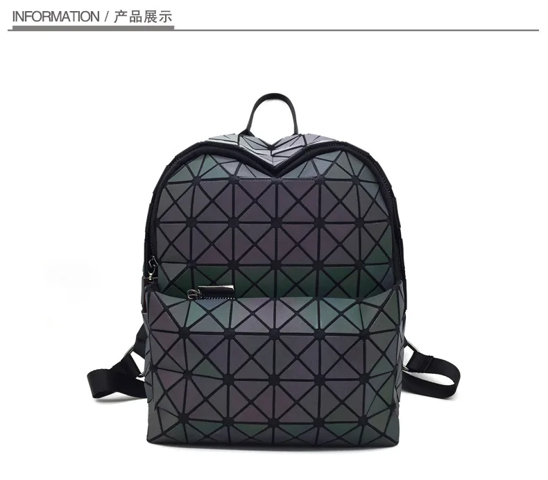 XZP новые продукты дорожные сумки-делеггинсы Pu геометрические стеганые уличные рюкзаки студенческий Повседневный ночной Светильник рюкзак