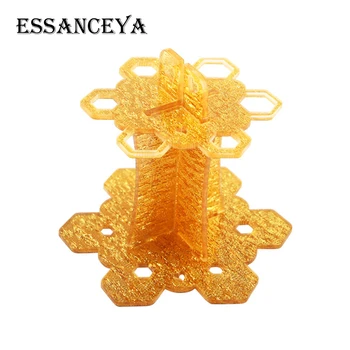 

6 Holes Makeup Brushes Acrylic Holder Salon Rainbow Honeycomb Brush Display Showing Drying Rack Organizer Shelf Make Up Tool