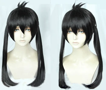 

Fire Force Kotatsu Tamaki Cosplay Wigs High-temperature Fiber Synthetic Hair Black Short Hair With Two Ponytails+free hair net