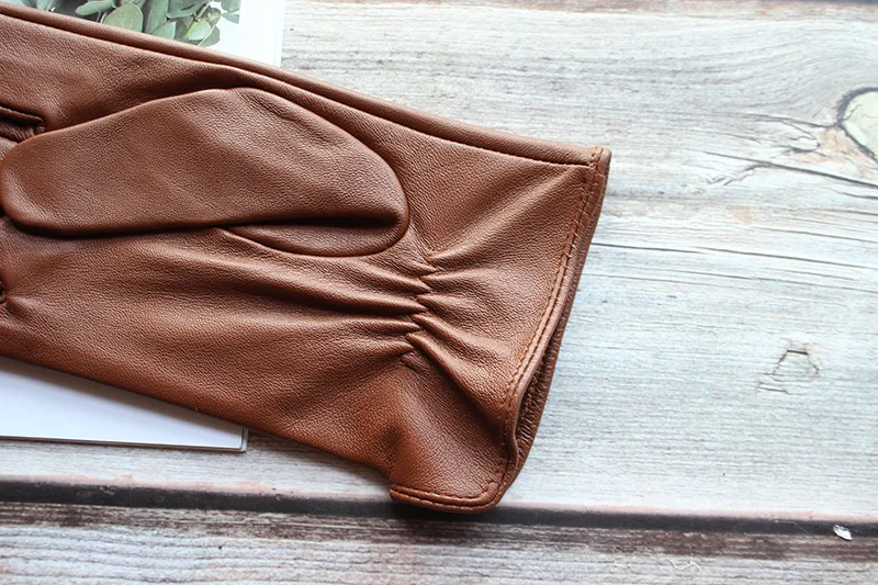 Summer Driving Sheepskin Gloves Men's Thin Touch Screen Leather Unlined Fashionable and Simple Motorcycle Riding Gloves