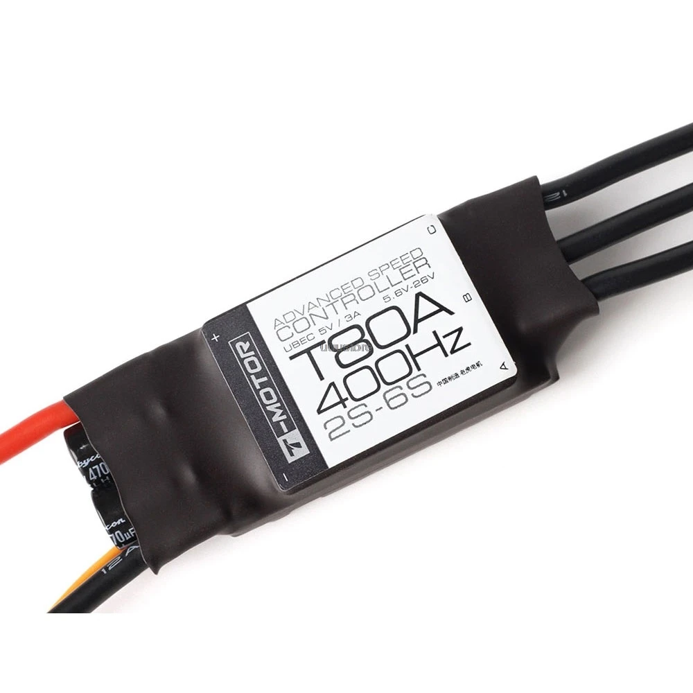 

T-MOTOR T80A (2-6S 400HZ WITH BEC) Brushless Motor Electronic Speed Controller for Multicopter fit with U7 motor For Fix-wing