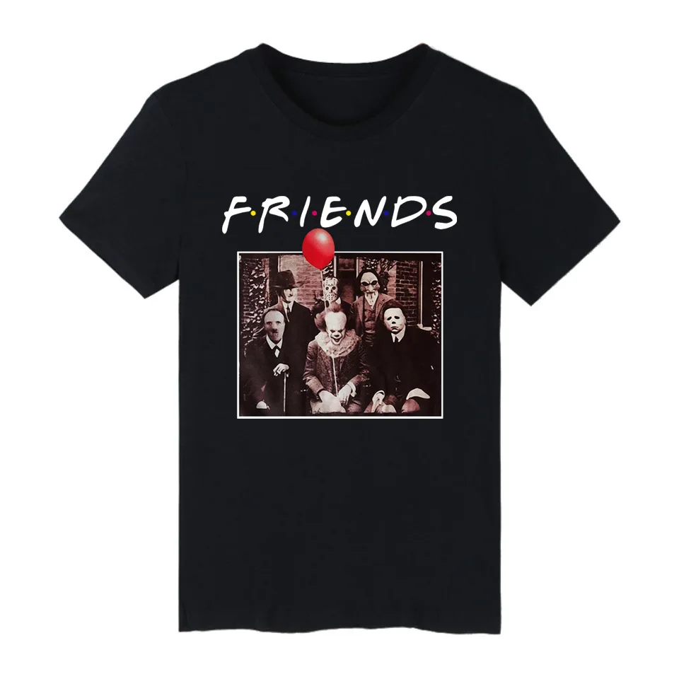 QZHIHE Horror Friends Pennywise Майкл Майерс Джейсон Вурхиз Мужская футболка на Хэллоуин