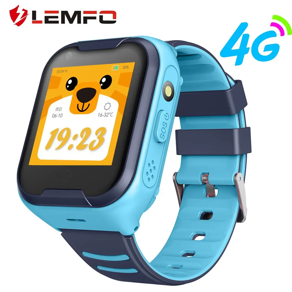Blue LEMFO G4H 4G Wifi gps Смарт-часы детский дистанционный мониторинг IP67 Детские часы с gps SIM видео-звонком один щелчок вызов 650 мАч Быстрая зарядка - Цвет: Blue