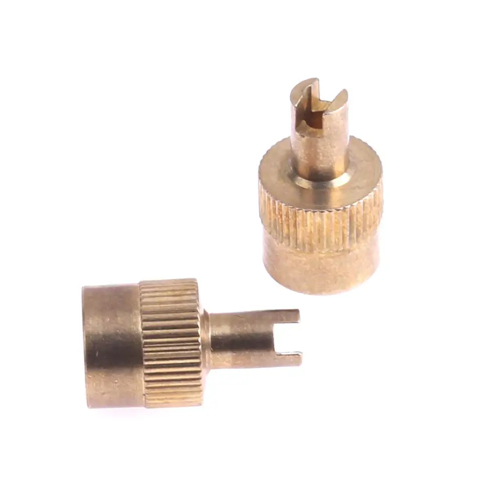 Copper Slotted Head Valve Stem Caps - 10PCS Dust Cover Set