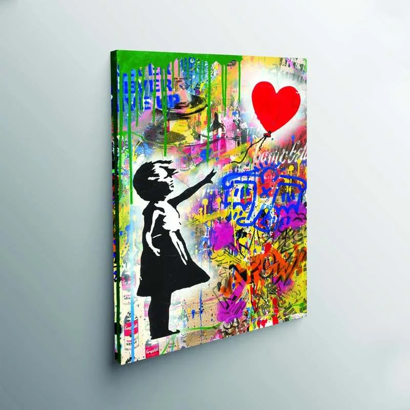 Mr. Cervello Opera D'Arte Banksy Red Balloon Girl Segui I Tuoi Sogni Street Grafitta Art Canvas Painting Banksy Poster Modern Art