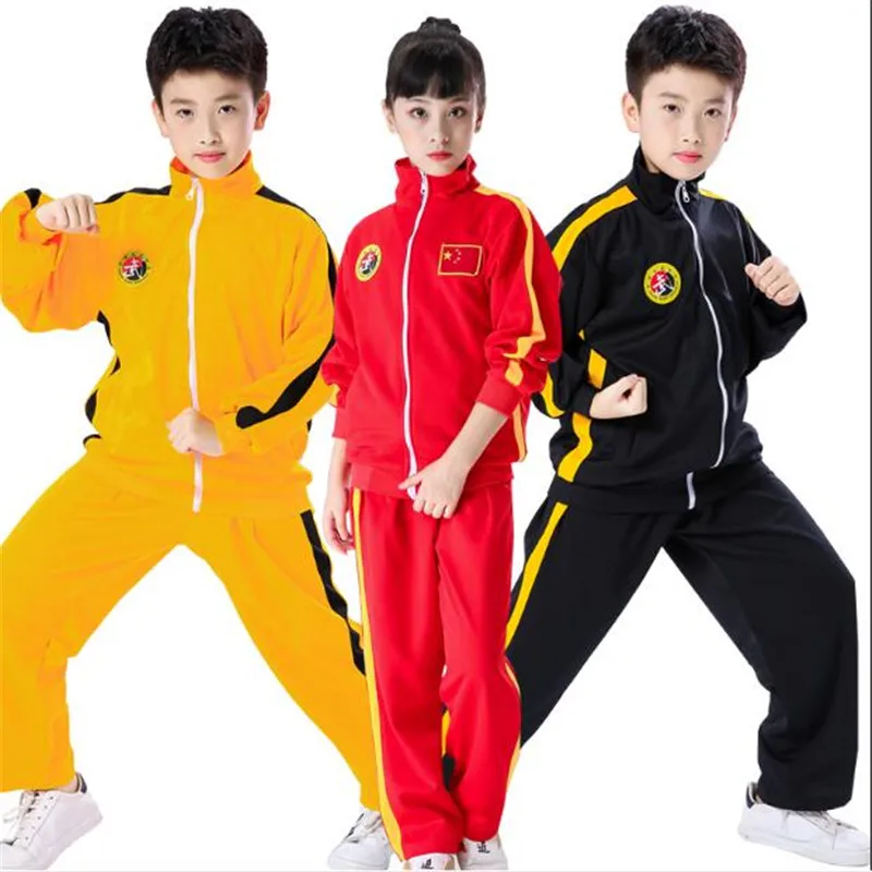 Wushu/спортивный костюм для мальчиков и девочек Детская одежда с длинными рукавами