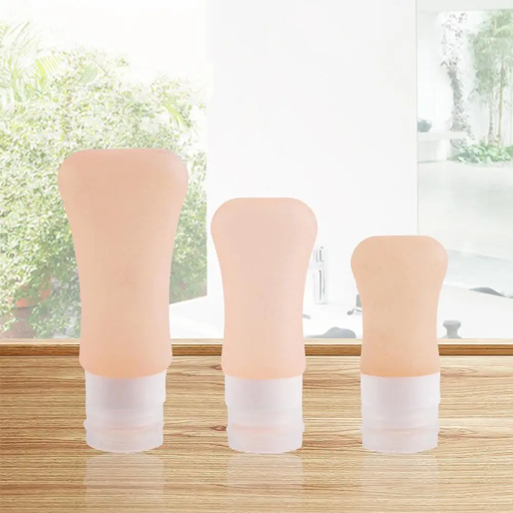 

37/60/89 ML Travel Bottles Set Flip-top Squeeze Lotion Soap Whipped Cream Shampoo Silicone Clear Blue Liquid shower Bottles