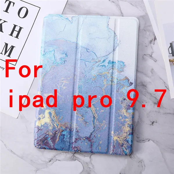 ТПУ чехол для ipad Mini 1 2 3 4, ipad 2, 3, 4, ipad Air 2 4 раза планшетный Стенд кожаный чехол для ipad чехол 9,7 Pro 9,7 10,5 чехол - Цвет: Blue