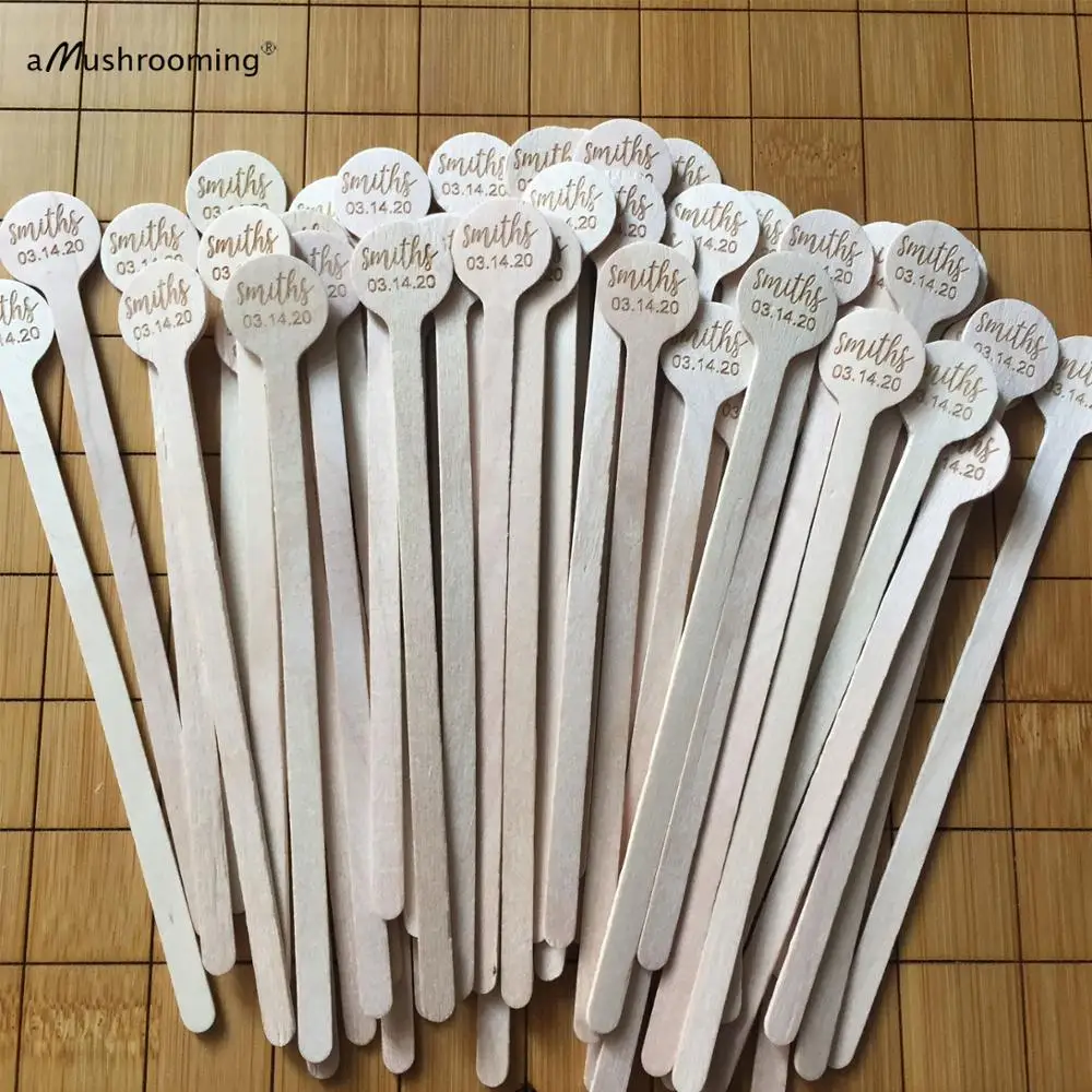 Create a Personalized 6 Plastic Stir Stick with a Custom Name or Monogram