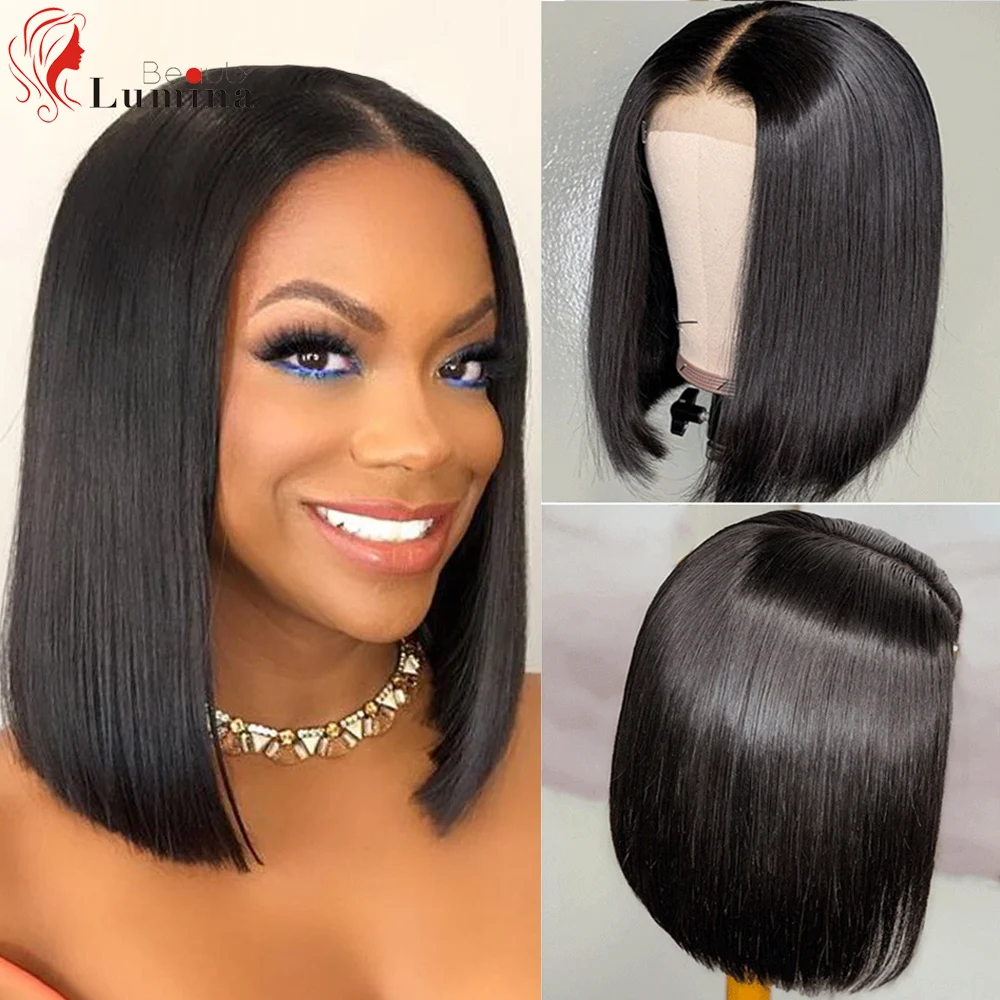 

Brazilian Virgin Hair Bob Wig 4x4 Lace Closure Human Hair Wigs Pre plucked Short Bob Wigs For Women 2x6 Lace Closure Wigs