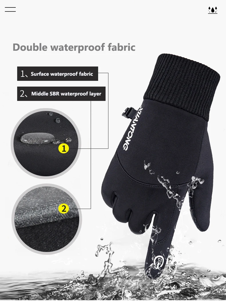 Outdoor Sports Gloves Touch Screen Men Driving Motorcycle Snowboard Gloves Non-slip Ski Warm Fleece for Men Women cycling gloves,sports gloves,warm gloves