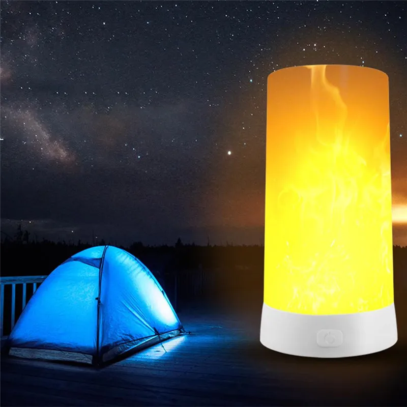 portátil conduziu a lâmpada mesa usb recarregável ímã chama nightlight