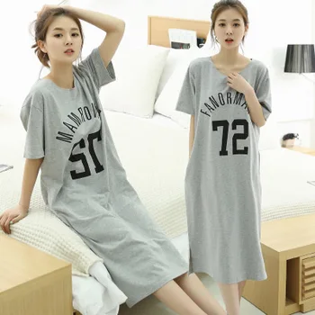 

Nightgown Women's Summer Korean-style Fresh Students Cute Pajamas Short Sleeve Spring And Summer Outer Wear Printed Tracksuit