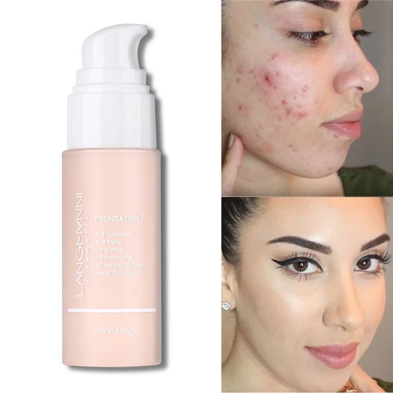 

Base Face Liquid Foundation Cream Full Coverage Concealer Oil-control Long Lasting Soft Matte Face Makeup Foundation Maquillage