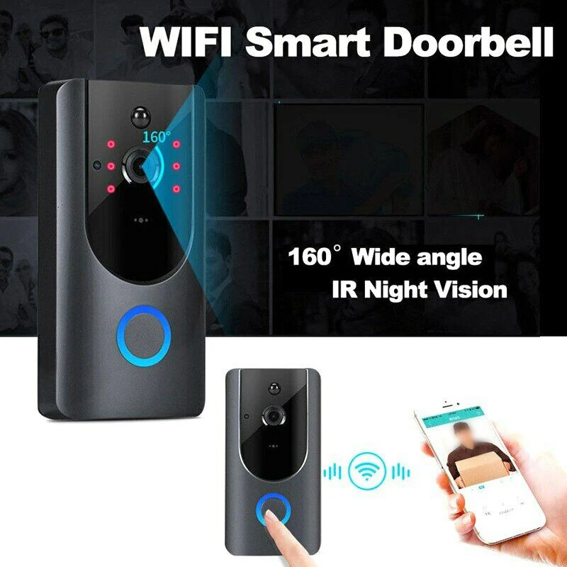 

1pc Doorbell+1pc Instruction 433Mhz Smart WiFi Security Doorbell Wireless Video Door Phone Camero Monitor