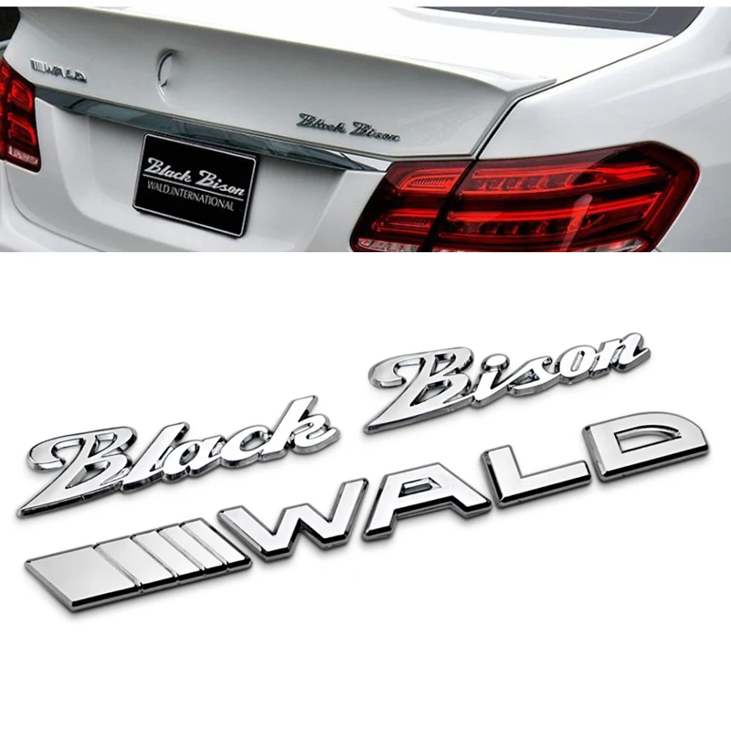 Металлическая 3D наклейка с Бизоном значок черной эмблемой Вальд для Benz AMG CES CLS CLA