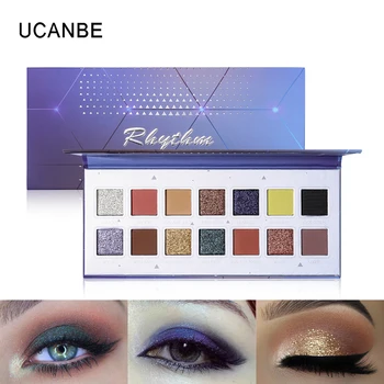 

UCANBE Rhythm Eyeshadow Makeup Palette 14 Colors Shimmer Matte Nude Long Lasting Eye Shadow Luminous Powder Cosmetics