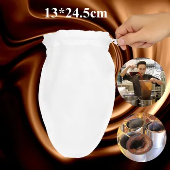 

Reusable Milk Tea Filter Bag with Handle Coffee Filter Cotton Cloth Strainer Tea Infusers for Loose Bubble Tea Mesh Strainer