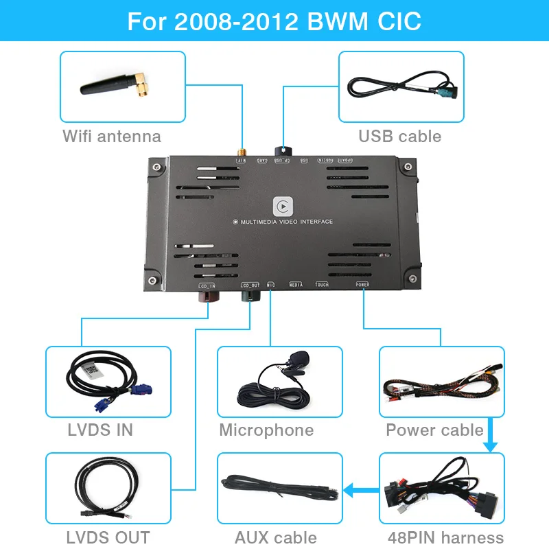 Yeesite wifi+ Bluetooth беспроводной Apple CarPlay для BWM CIC 1 3 5 6 7 серии X1 X3 X5 X6 2009-2013 6,5 8,8 10,25 дюймов Android Play