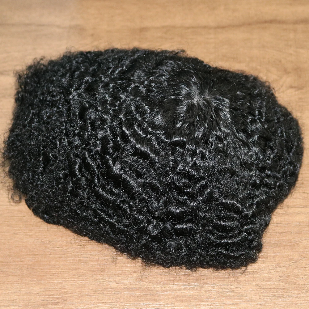 6mm 10mm Afro Wave Full Skin Toupee for Basketbass Players and