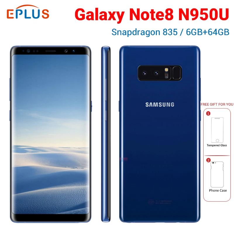 at& T samsung Galaxy Note8 Note 8 N950U мобильный телефон 6 Гб 64 Гб Snapdragon 835 Восьмиядерный 6," 12 МП 4G LTE NFC телефон