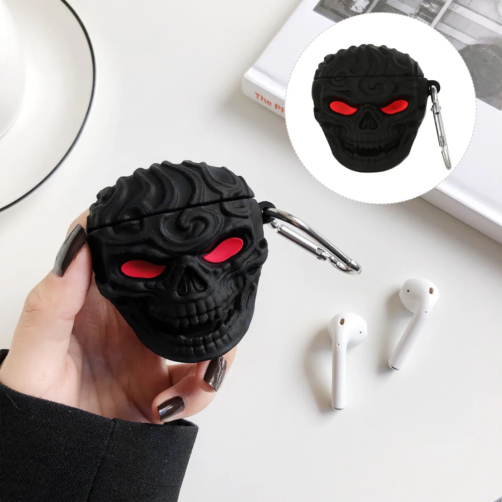 

1Pc Skull Shape Portable Protective Cover Earphone Case for Co-worker Friends