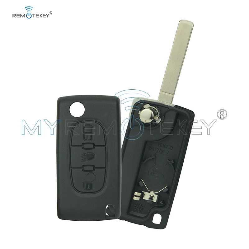 Remtekey 2pcs For Citroen C2 C3 C4 C5 C6 C8 3 Buttons Flip Remote Car Key Case Cover Shell Fob VA2 Blade CE0523