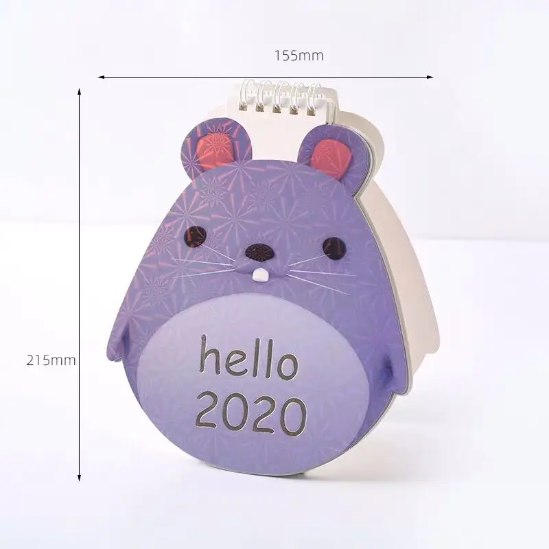 07~,12 Kawaii Единорог календарь кошка лазер мини настольный календарь Памятка планировщик ежедневный календарный план день рождения канцелярские принадлежности - Цвет: mouse