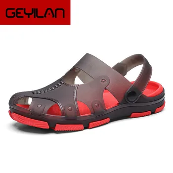 

New Summer Men Beach Sandals Shoes Man Hollow Slippers Shoes Outdoor Men Jelly Shoes Mesh Lighted Casual Shoes Fashion hjm8