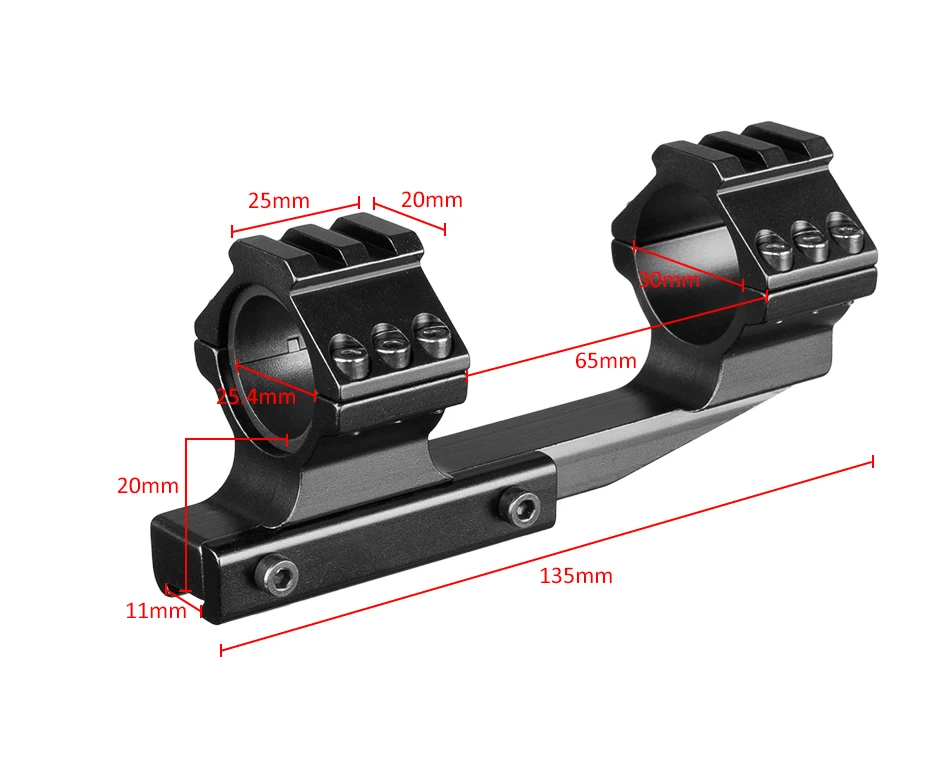 A Double Ring Alloy Rifle Scope Mount Optic Sight Rings 30 /25.4 Mm Dia
